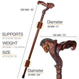 Horse Ergonomic: Intricate Handcarved Cane (Right Hand) Hand Carved Artisan - Tophatter Daily Deals