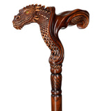 Dragon Ergonomic Cane - Right Hand, Artisan Carved Hand Carved Artisan - Tophatter Daily Deals