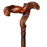 Dragon Ergonomic Cane - Right Hand, Artisan Carved Hand Carved Artisan - Tophatter Daily Deals