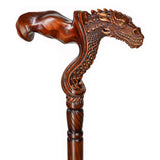 Dragon Ergonomic Cane - Right Hand, Artisan Carved Hand Carved Artisan - Tophatter Daily Deals