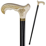 Celtic Handcarved Design Artistic White Wood Cane Hand Carved Artisan - Tophatter Daily Deals