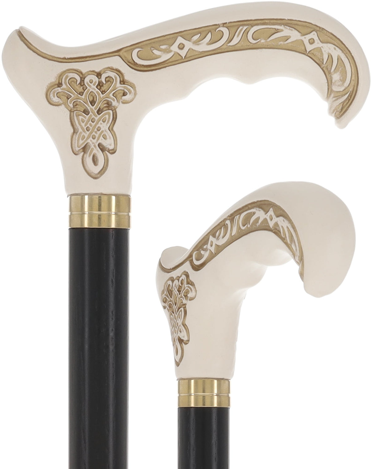 Celtic Handcarved Design Artistic White Wood Cane Hand Carved Artisan - Tophatter Daily Deals