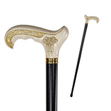 Celtic Handcarved Design Artistic White Wood Cane Hand Carved Artisan - Tophatter Daily Deals