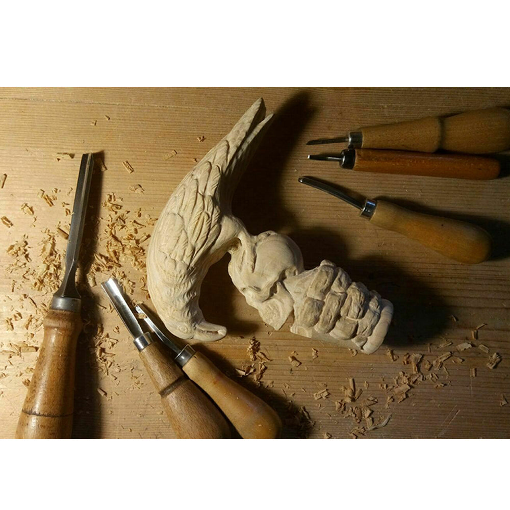 Intricate Handcarved Black Crow & Skull Artisan Cane - Unique Hand Carved Artisan - Tophatter Daily Deals