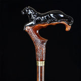 Black Panther Cougar Cat Dark Wood Artisan Intricate Handcarved Cane Hand Carved Artisan - Tophatter Daily Deals