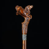 Spaniel Dog: Dark Wood, Bronze Collar Artisan Handcarved Cane Hand Carved Artisan - Tophatter Daily Deals