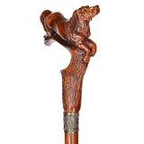 Spaniel Dog: Dark Wood, Bronze Collar Artisan Handcarved Cane Hand Carved Artisan - Tophatter Daily Deals