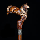 Collie Dog: Artisan Intricate Detail Handcarved Cane Hand Carved Artisan - Tophatter Daily Deals