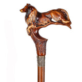 Collie Dog: Artisan Intricate Detail Handcarved Cane Hand Carved Artisan - Tophatter Daily Deals