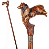 Collie Dog: Artisan Intricate Detail Handcarved Cane Hand Carved Artisan - Tophatter Daily Deals