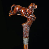 Brown Labrador / Golden Retriever Dog Intricate Handcarved Cane Hand Carved Artisan - Tophatter Daily Deals