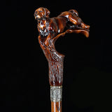 Brown Labrador / Golden Retriever Dog Intricate Handcarved Cane Hand Carved Artisan - Tophatter Daily Deals