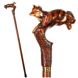 Fox Artisan Intricate Handcarved Cane Hand Carved Artisan - Tophatter Daily Deals