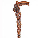 Awakening Bear (dark) Artisan Intricate Handcarved Cane Hand Carved Artisan - Tophatter Daily Deals