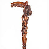 Awakening Bear (dark) Artisan Intricate Handcarved Cane Hand Carved Artisan - Tophatter Daily Deals