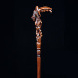 Awakening Bear (dark) Artisan Intricate Handcarved Cane Hand Carved Artisan - Tophatter Daily Deals