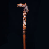 Awakening Bear (dark) Artisan Intricate Handcarved Cane Hand Carved Artisan - Tophatter Daily Deals