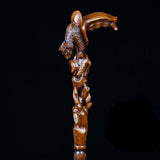 Awakening Bear (dark) Artisan Intricate Handcarved Cane Hand Carved Artisan - Tophatter Daily Deals