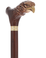 Bald Eagle US Patriotic Walking Cane | Hand-Carved Ash Wood by GC-Artis Animal Handled Canes - Tophatter Daily Deals