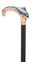 Masterpiece Hand-Carved Dolphin Painted Walking Cane Hand Carved Artisan - Tophatter Daily Deals