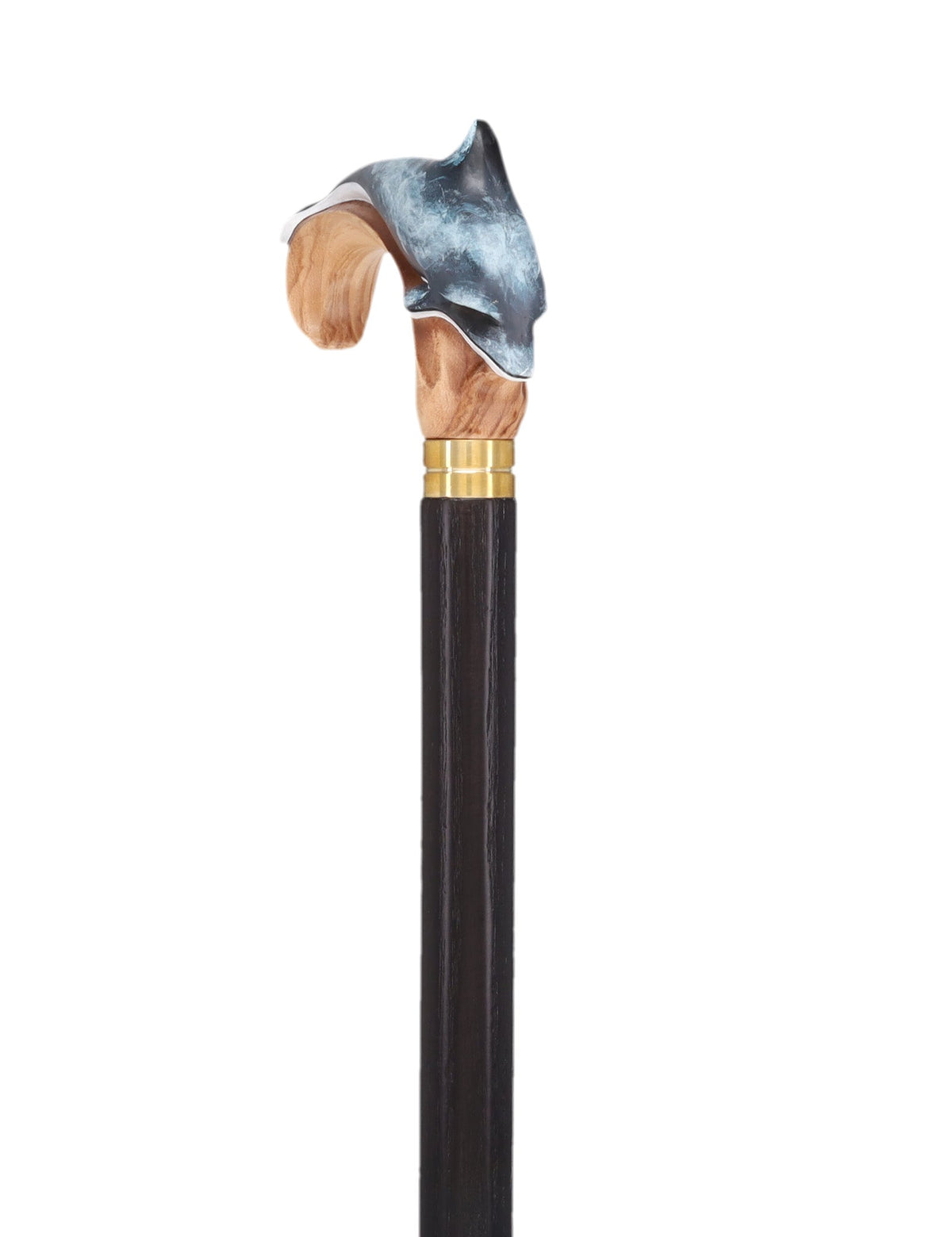 Masterpiece Hand-Carved Dolphin Painted Walking Cane Hand Carved Artisan - Tophatter Daily Deals