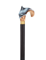 Masterpiece Hand-Carved Dolphin Painted Walking Cane Hand Carved Artisan - Tophatter Daily Deals