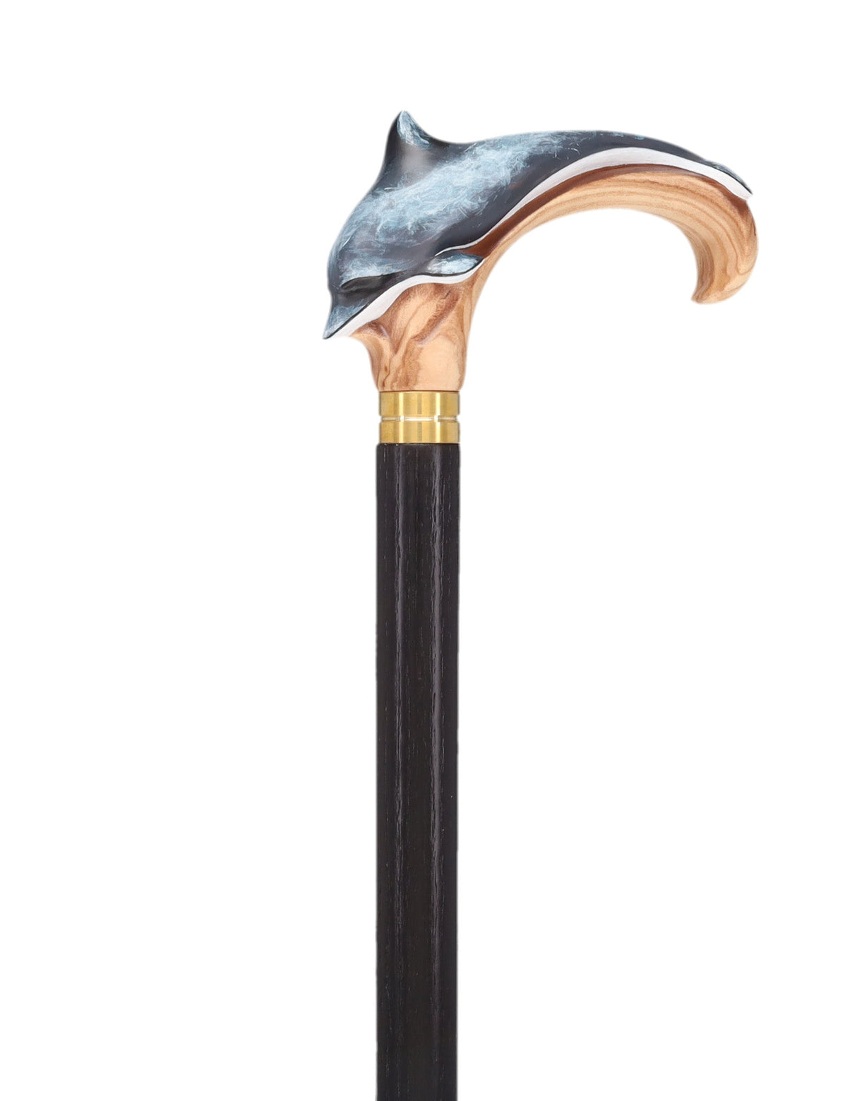 Masterpiece Hand-Carved Dolphin Painted Walking Cane Hand Carved Artisan - Tophatter Daily Deals