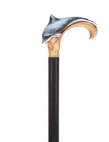 Masterpiece Hand-Carved Dolphin Painted Walking Cane Hand Carved Artisan - Tophatter Daily Deals