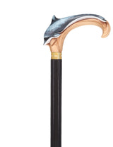 Masterpiece Hand-Carved Dolphin Painted Walking Cane Hand Carved Artisan - Tophatter Daily Deals
