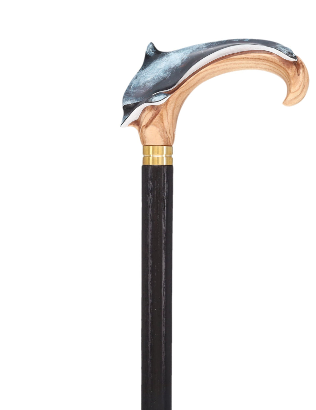 Masterpiece Hand-Carved Dolphin Painted Walking Cane Hand Carved Artisan - Tophatter Daily Deals