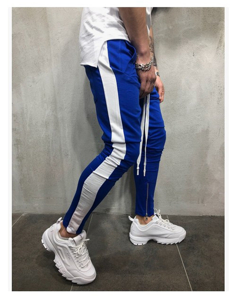 Autumn And Winter Explosions Men's Casual Sweatpants Blue and white 0 - Tophatter Daily Deals