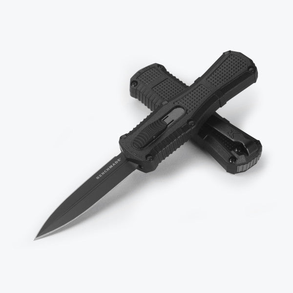 Benchmade Mini Claymore OTF - Automatic - Black Grivory Handle - Plain CPM-D2 - 3375GY Automatic Knives - Tophatter Daily Deals
