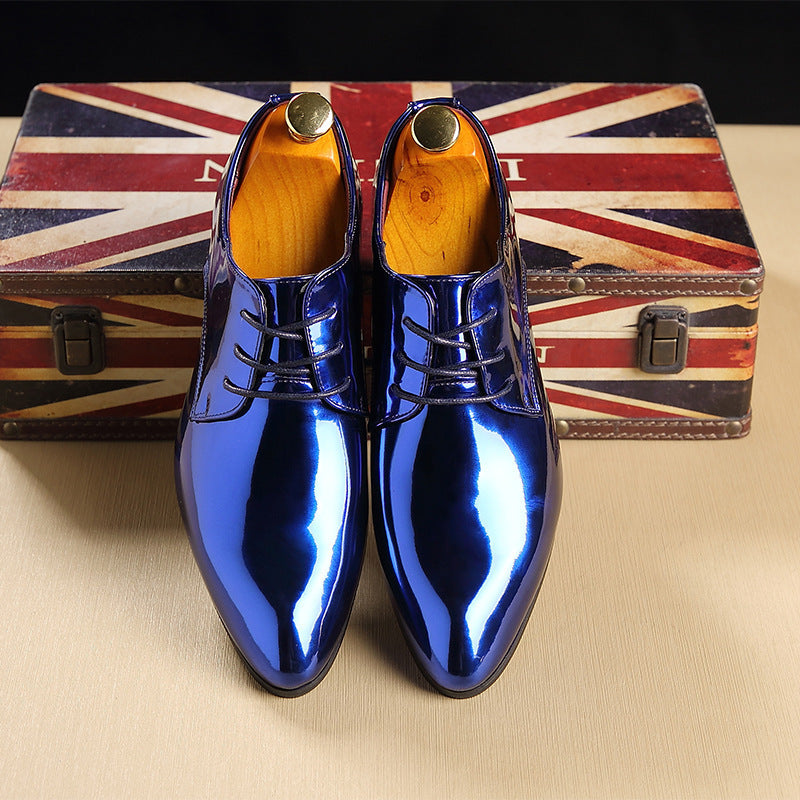 British Pointed Leather Shoes Men's Fashion Bright Leather Men's Shoes Foreign Trade Leather Shoes Amazon Wish LAZADA 0 - Tophatter Daily Deals