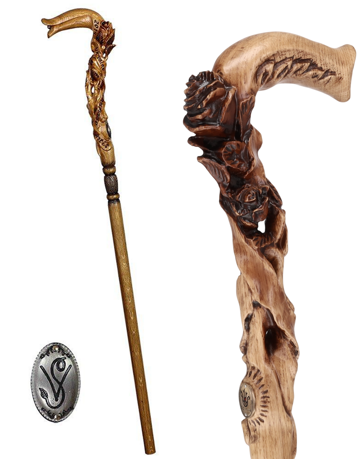 Rose Under the Tree: Artisan Intricate Hand-Carved Cane Hand Carved Artisan - Tophatter Daily Deals