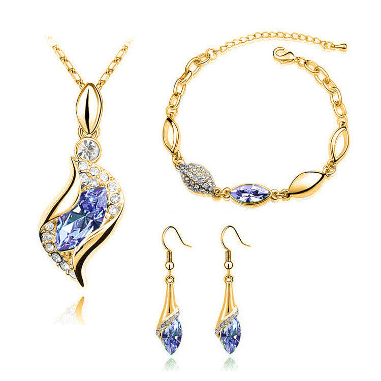 Angel Fairy Horse Eye Zircon Jewelry Set Violet 0 - Tophatter Daily Deals