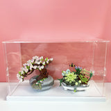 Blossom Pot Simulation Green Plant Household Decoration Toys Cherry blossom and succulent Display box 0 - Tophatter Daily Deals