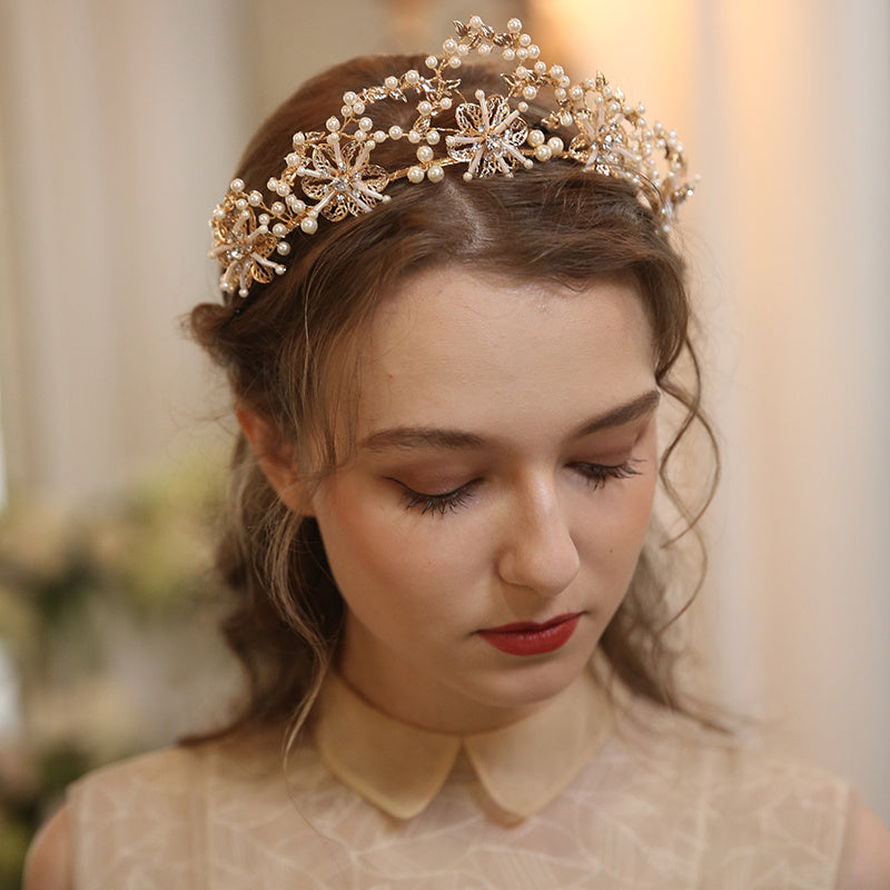 Bridal Jewelry Pearl Crystal Exquisite Headdress 0 - Tophatter Daily Deals