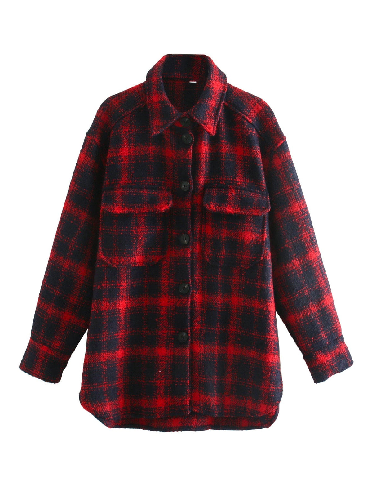Oversized Womens Long Coat - Shirt Style, Tweed, For City Red 3D Changing Face Moving Picture Frame - Tophatter Daily Deals