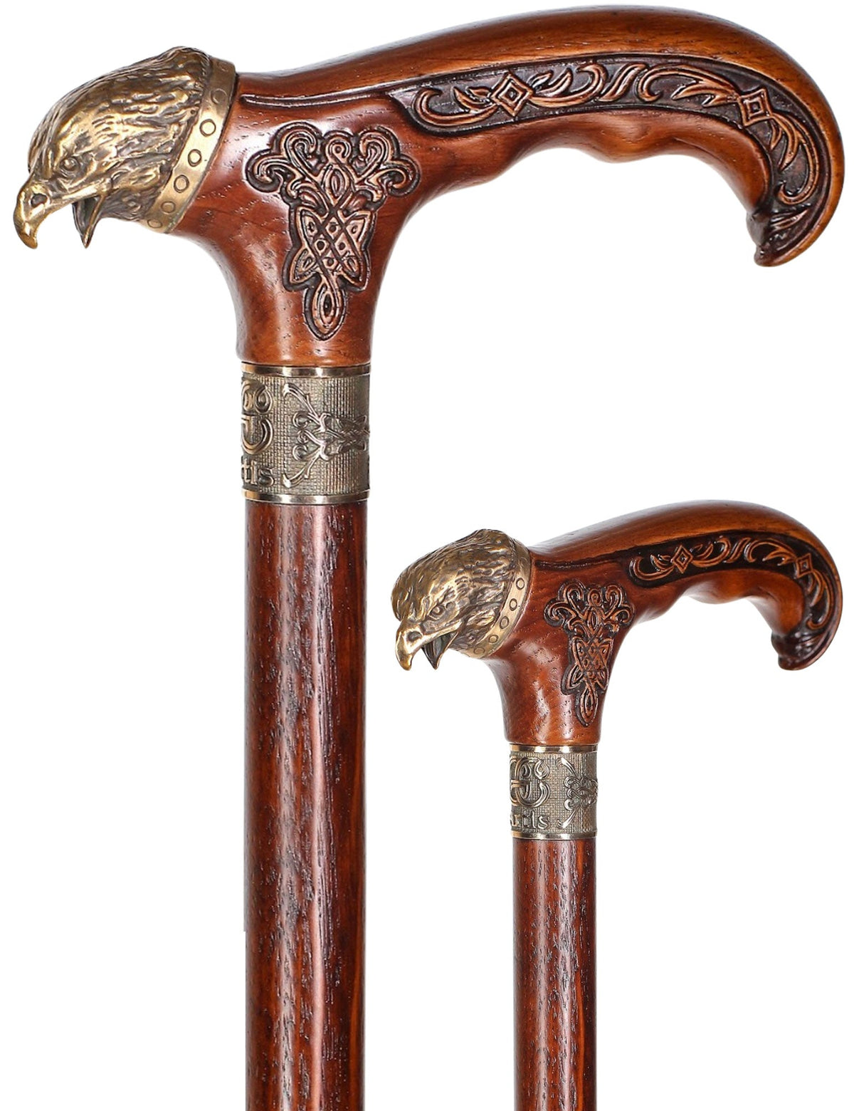 Eagle Head: Bronze Artisan Intricate Detail Design Cane Hand Carved Artisan - Tophatter Daily Deals