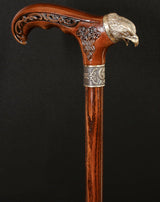 Eagle Head: Bronze Artisan Intricate Detail Design Cane Hand Carved Artisan - Tophatter Daily Deals