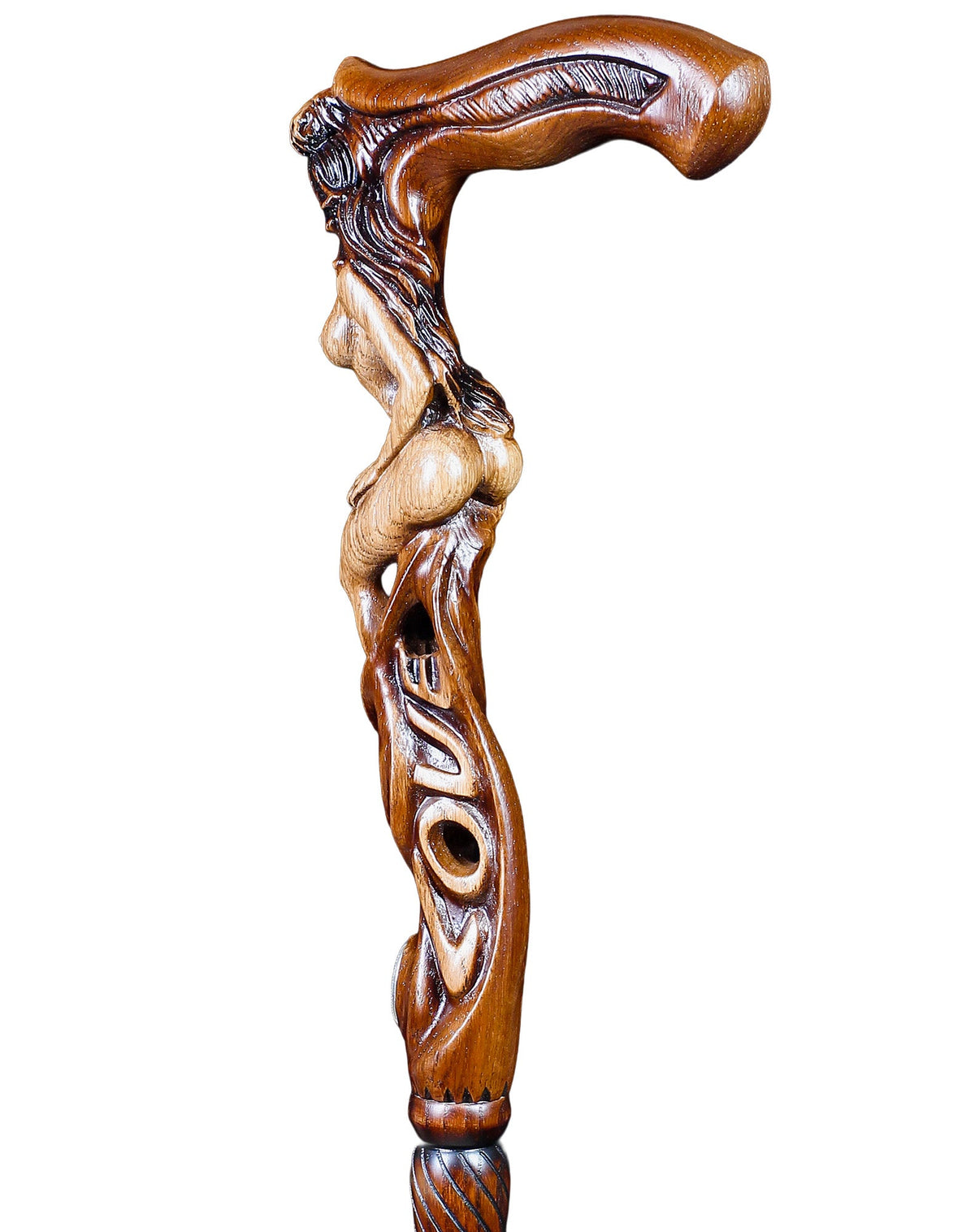 Mother Nature: Oak Wood Artisan Intricate Handcarved Cane Hand Carved Artisan - Tophatter Daily Deals