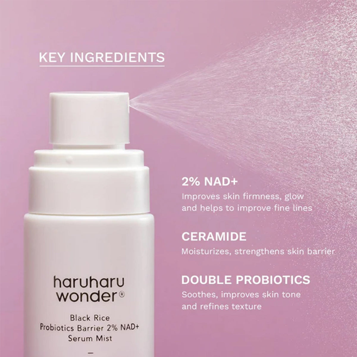 HaruHaru Wonder Black Rice Probiotic Barrier 2% NAD + Serum Mist 80ml Spray - Tophatter Daily Deals