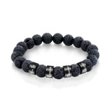 Accessories Letter Bracelet Men's Personality Lettering Bracelet 4Beads Black 7 - Tophatter Daily Deals