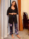 Cami, Robe, and Printed Pants Pajama Set Loungewear Sets - Tophatter Daily Deals