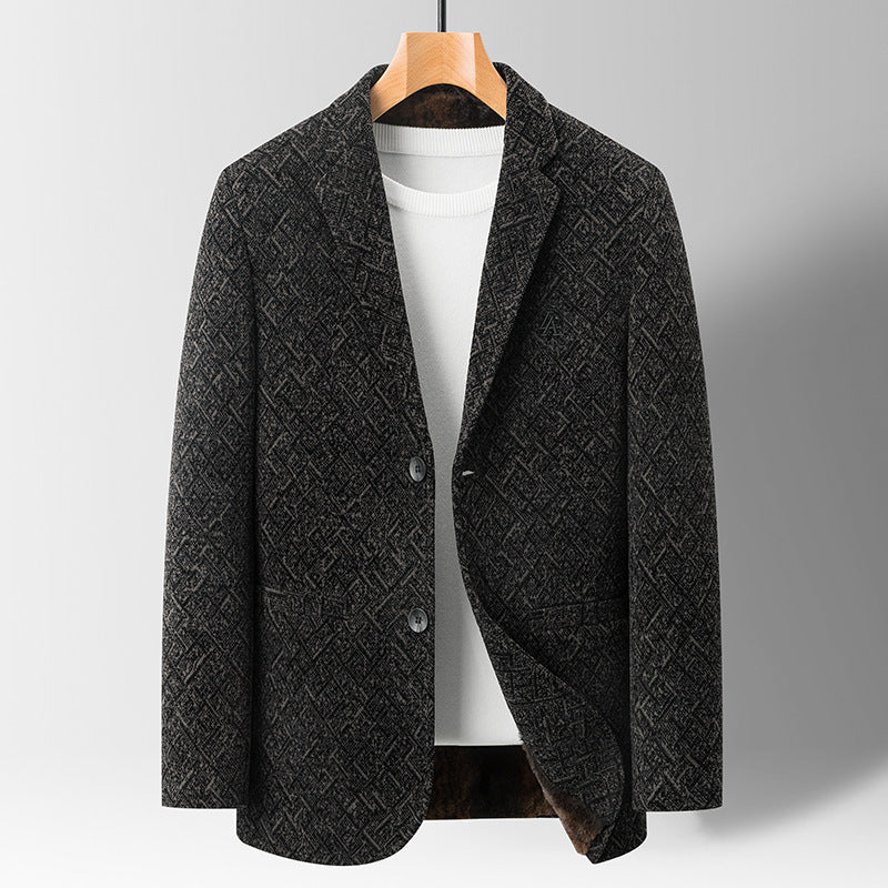 Soft Men’s Blazer - Slim Cut, Chenille, Smart Casual Brown 3D Changing Face Moving Picture Frame - Tophatter Daily Deals