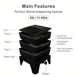 Worm Composting Bin 3-Tier Waste Converter Outdoor > Others - Tophatter Daily Deals