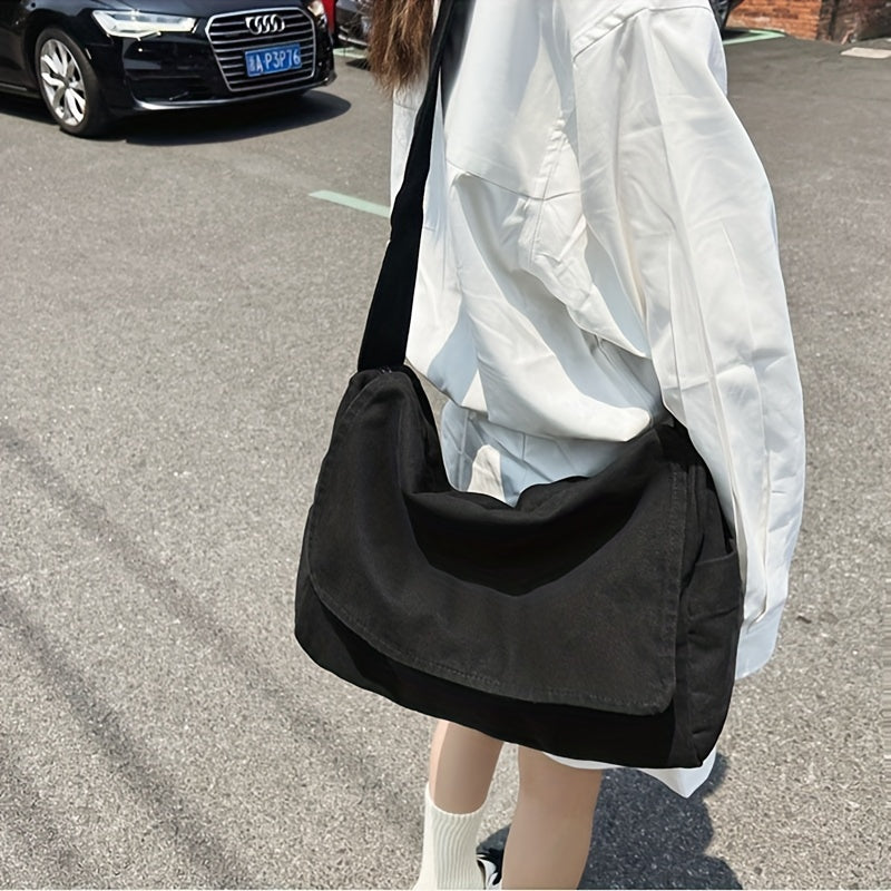 Slouchy Canvas Messenger Shoulder Bag, 15 Inch Handbags & Wallets - Tophatter Daily Deals