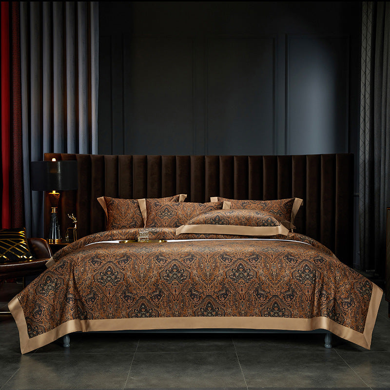 140 Cotton Satin Digital Printed Four-piece Bedding Set Love God 0 - Tophatter Daily Deals