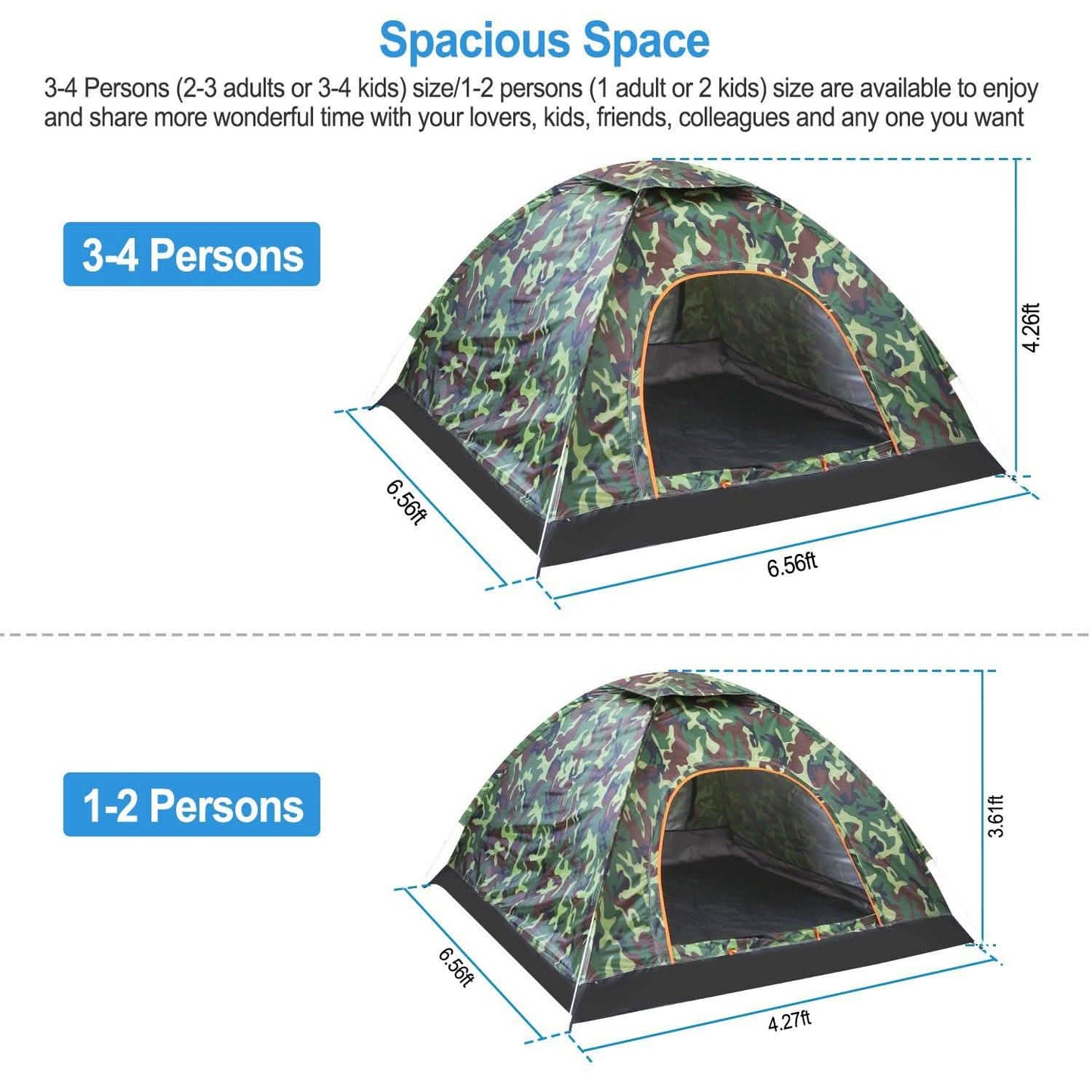 3/4 Person Instant Pop Up Dome Tent Outdoor Recreation - Tophatter Daily Deals