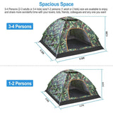 3/4 Person Instant Pop Up Dome Tent Outdoor Recreation - Tophatter Daily Deals